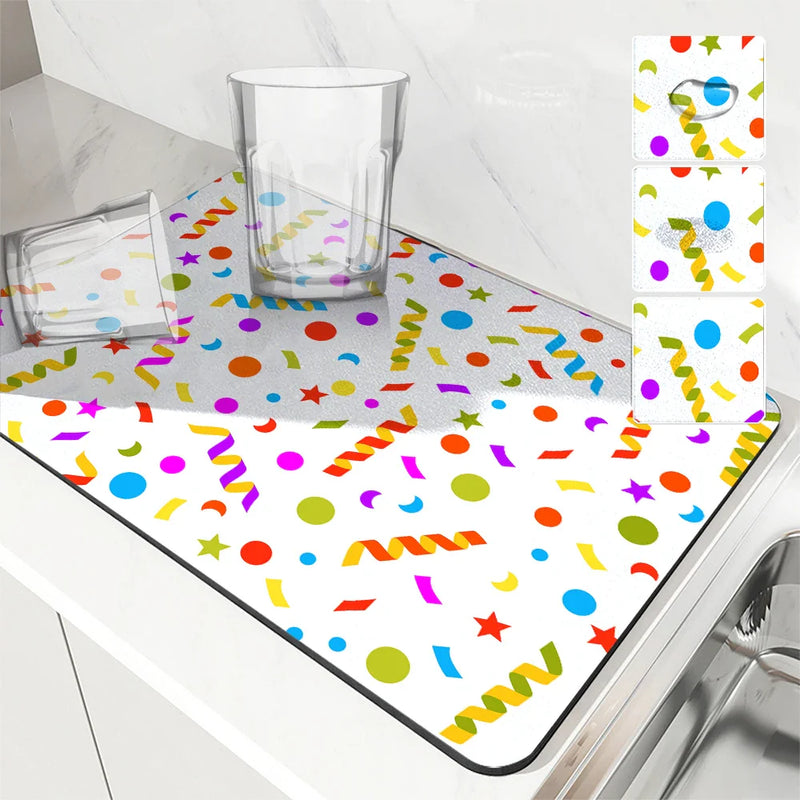 Axyaa Festive Ribbon Kitchen Drying Mat