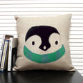 Animal Penguin Cushion Cover 45x45, Axyaa Brand - Cute & Funny Decorative Pillowcase