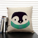 Animal Penguin Cushion Cover 45x45, Axyaa Brand - Cute & Funny Decorative Pillowcase