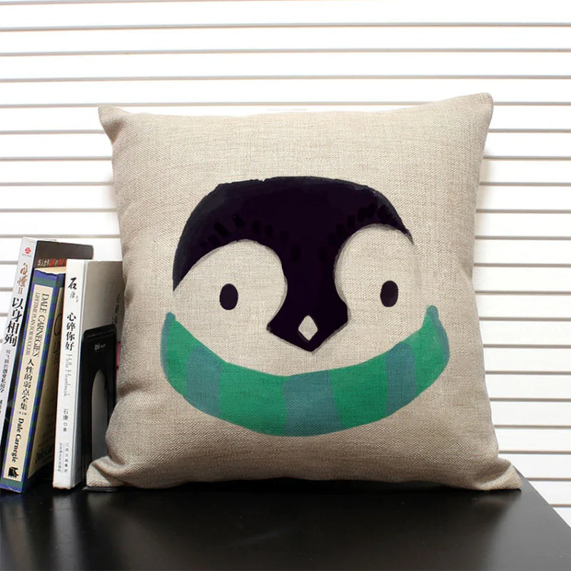 Animal Penguin Cushion Cover 45x45, Axyaa Brand - Cute & Funny Decorative Pillowcase
