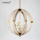 Axyaa Vintage Wooden Chandelier Light for Kitchen Bedroom Dining Room