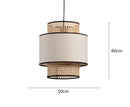 Axyaa Rattan Art Pendant Lights, Colorful Chandelier for Kitchen & Living Room