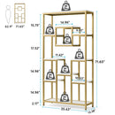Axyaa 71" Tall Geometric Bookcase with Metal Frame