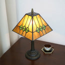 Axyaa Stained Glass Table Lamp 8" Cream Color Desk Light Home Office Bedroom