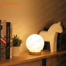 Axyaa Glass Ball Table Lamp: Wood Base, Round Design for Living Room, Bedroom & Study