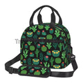 Axyaa Cactus Green Floral Thermal Lunch Bag with Adjustable Strap