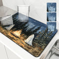 Axyaa Halloween Desk Drain Pad: Heat Resistant Dish Drying Mat, Non-slip Kitchen Placemat