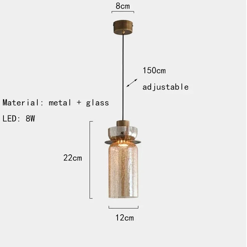 Axyaa Retro Cracked Glass LED Chandelier for Home, Bar, Coffee Shop