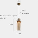 Axyaa Retro Glass Pendant Chandelier: Modern LED Lighting for Bedroom, Coffee Shop, Counter