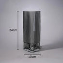 Axyaa Relief Stripe Glass Vase: Modern Minimalism Decor for Flowers, Desk, and Crafts