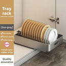 Axyaa Kitchen Sliding Dish Rack Drawer Bowl Storage Shelf with Rail