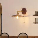 Axyaa Nordic LED Wall Sconce Pull Chain Switch Stair Light - Copper Glass Finish