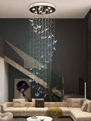 Axyaa Crystals Pendant Light - Minimalist Indoor Hanging Chandelier