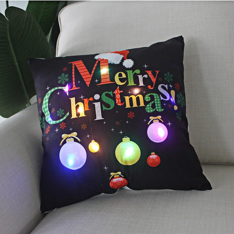 Axyaa LED Christmas Light Pillowcase 45cm - Super Soft Polyester Home Decor