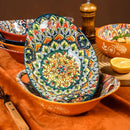 Axyaa Bohemian Ceramic Salad Bowl Set - 2PCS