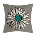 Axyaa Modern Daisy Grey Pillow Covers for Couch and Bed
