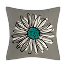 Axyaa Modern Daisy Grey Pillow Covers for Couch and Bed