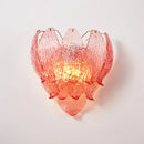 Axyaa Pink Glass Wall Lamp: French Romantic Handmade Bedside Light