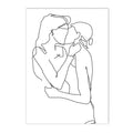 Axyaa Family Portrait Line Wall Art Canvas Poster Son Daughter Love Bedroom Decor