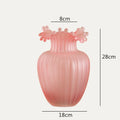 Axyaa Geometric Wavy Stripes Glass Vase Frosted Transparent Hydroponics Wedding Home Decor