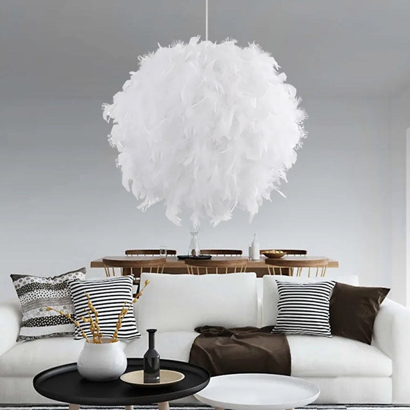 Axya Goose Feather Pendant Lamp: Nordic Loft Chandelier