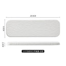 Axyaa Rock Grain Ceramic Sashimi Plate - Black & White Rectangular Sushi Utensil