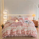 Axyaa Gradient Bubble Velvet 4-Piece Bedding Set in Anti-Static Thickened Velvet