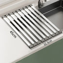 Axyaa Stainless Steel Foldable Kitchen Sink Dish Drainer and Storage Rack