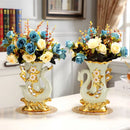 Axyaa Ceramic Gold Swan Vase Set for Home Decor & Dining Table Arrangement