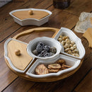 Axya Rotating Platter with Wooden Lid - Dried Fruit Tray & Snack Platter