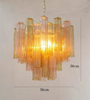 Axyaa Art Deco Glass Tube Chandeliers Luxury Pendant Lamp for Dining Kitchen Island