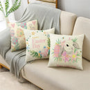 Axyaa Easter Pillowcase with Colored Eggs and Rabbit Print