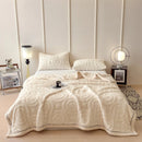 Axyaa Velvet Carved Winter Bed Blanket | Luxury Thick Plush Sofa Throw Blanket