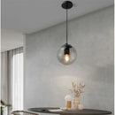 Axya Smoky Gray Glass Pendant Light with E27 Socket - Stylish Lighting for Dining Room & Bedroom