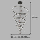 Axyaa Modern Stair Chandelier Pendant Light for Living Room - LED Indoor Ceiling Lamp