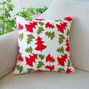 Axyaa Christmas Embroidered Pillow Cover - Canvas Letter Decor Pillowcase