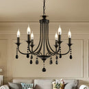 Axyaa Black Metal Crystal Chandelier Living Room LED Lamparas Home Lighting