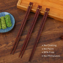 Axyaa Wooden Sushi Chopsticks Set - Eco-Friendly Reusable Asian Food Sticks