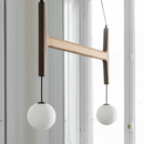 Axyaa Retro Nordic Walnut Pendent Lamp for Living Room and Bar Counter