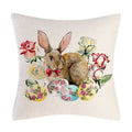 Axyaa Easter Bunny Eggs Pillow Cover - Home Decorative Throw Pillow Case