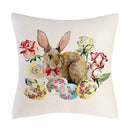 Axyaa Easter Bunny Eggs Pillow Cover - Home Decorative Throw Pillow Case