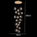 Axyaa Crystal Chandelier Stair Pendant Lamp Living Room Lighting