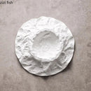 Axyaa Ceramic Stone Pattern Dessert Plate Set