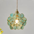 Axyaa Flower Glass Pendant Lights - Modern LED Hanging Lamp for Dining Decor