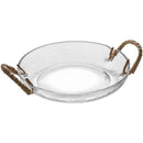 Axyaa Rattan Glass Plate: Japanese-Inspired, Retro Snack & Salad Server