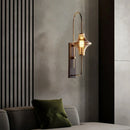 Axyaa LED Wall Light 3000K Glass Gold Black Metal Sconce Art Deco