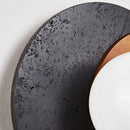 Axyaa Luxury LED Wall Light Black Travertine Glass Wood Japan Style Bedside Lamp