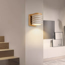 Axyaa Yellow Travertine LED Wall Sconce - Mid Century Modern Button Switch Stair Light