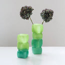 Axyaa Gradient Square Glass Vase Flowerpot Home Decor Accessory