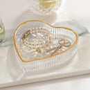 Axyaa Heart Glass Decorative Tray for Cosmetics and Jewelry Storage